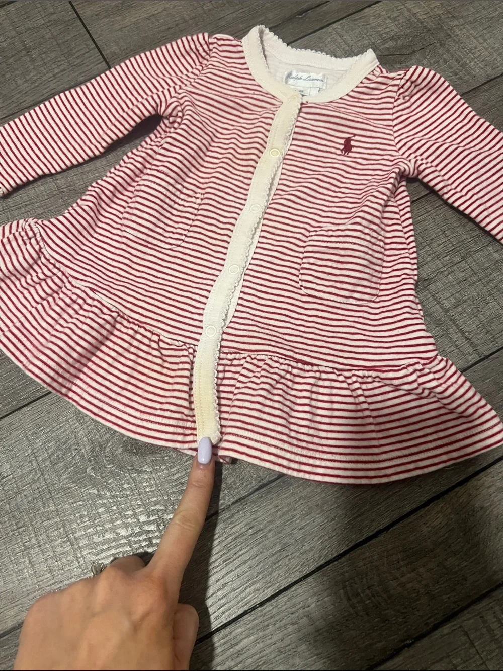 Ralph Lauren Striped Dress & Long Sleeve Onesie